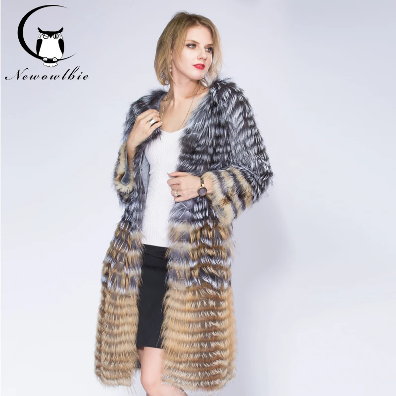 Женская Шуба из натурального меха Весенняя вязаная шуба большого размера -