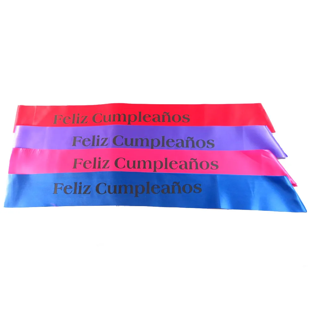3 шт. Feliz cumpleanos пояс на день рождения с болгарским языком черные буквы красные