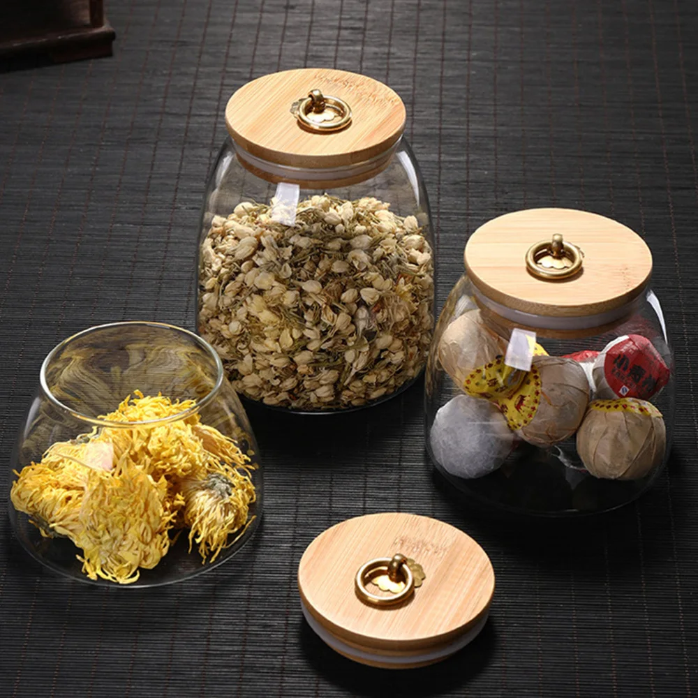 

3 Pcs Anti-dust Snack Jars Tea Cans Durable Sealed Jars with Ring Cover