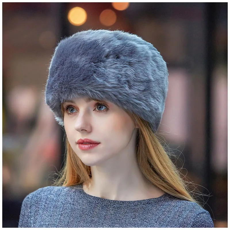 

New style ladies winter hats European and American fashion faux fur hats faux rabbit fur warm fashion hats