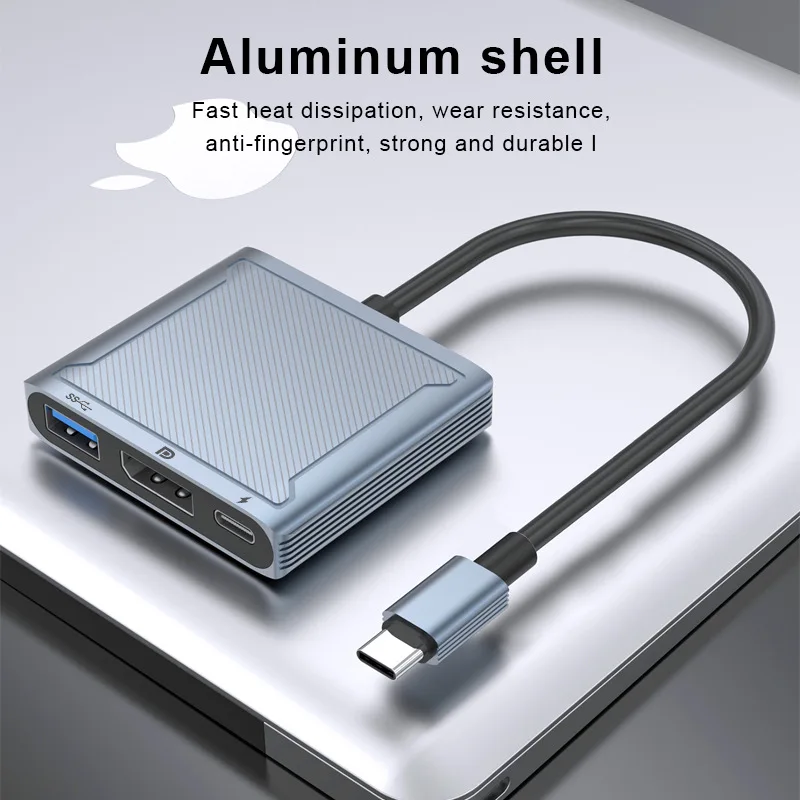 3 в 1 USB Type C док-станция для отображения порта 0 с PD 100 Вт 8K @ 60Hz 4K 144Hz конвертер Mackbook DP