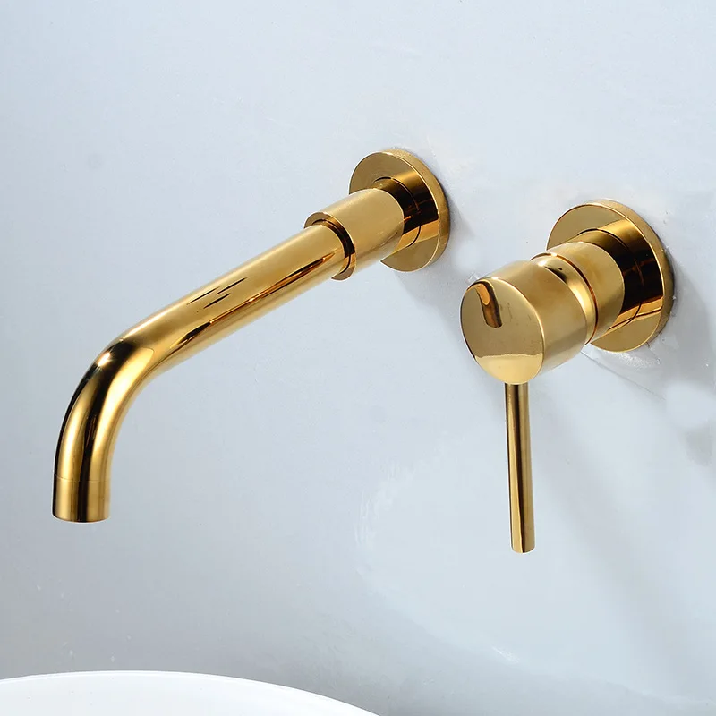 Скрытый настенный смеситель для раковины Смеситель горячей и холодной воды Tap