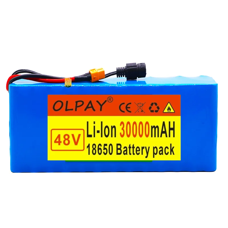 

48v 30Ah 1000watt 13S3P 18650 Battery Pack MH1 54.6v E-bike Electric bicycle battery Scooter with 30A discharge XT60