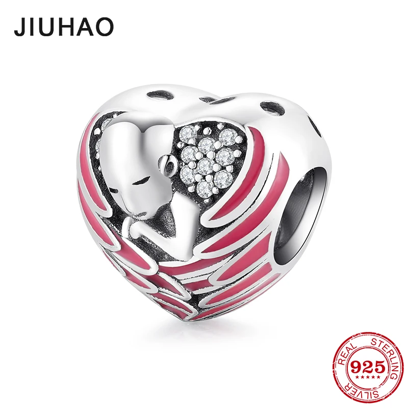Hot Flying Love Wing of angels 925 Sterling Silver Beads Fit Original European Charm Bracelets Jewelry making | Украшения и