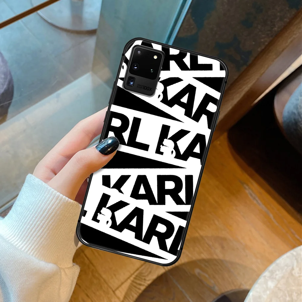 

K-Karls Famous Lagerfelds Cat Phone Case For Samsung Galaxy S 6 7 8 9 10 E 20 UITRA FE 21 Edge Note 8 9 10 Plus black Waterproof