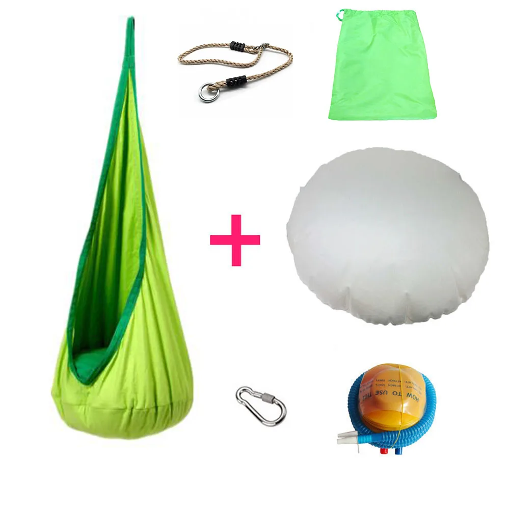 green with rope Модные детские носки в гамак сад индийской ротаноговой пальмы качели для дома и улицы для подвесного кресла качели для детей Сиденье Патио Портативный - Цвет: green with rope