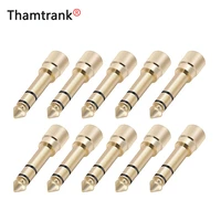 10pcs gold plated adapter jack 6 35mm 3pole stereo male plug with inside screw to 3 5mm jack stereo female socket converter