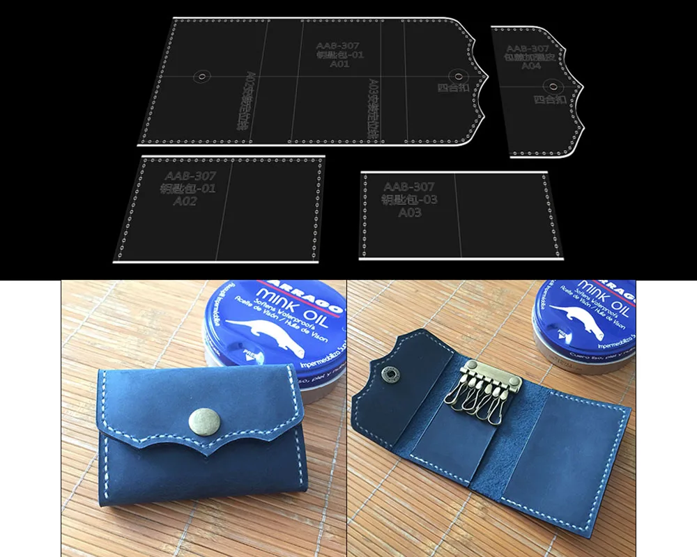 Сделай Сам кожаные изделия ручной работы кожаная сумка для ключей кошелек