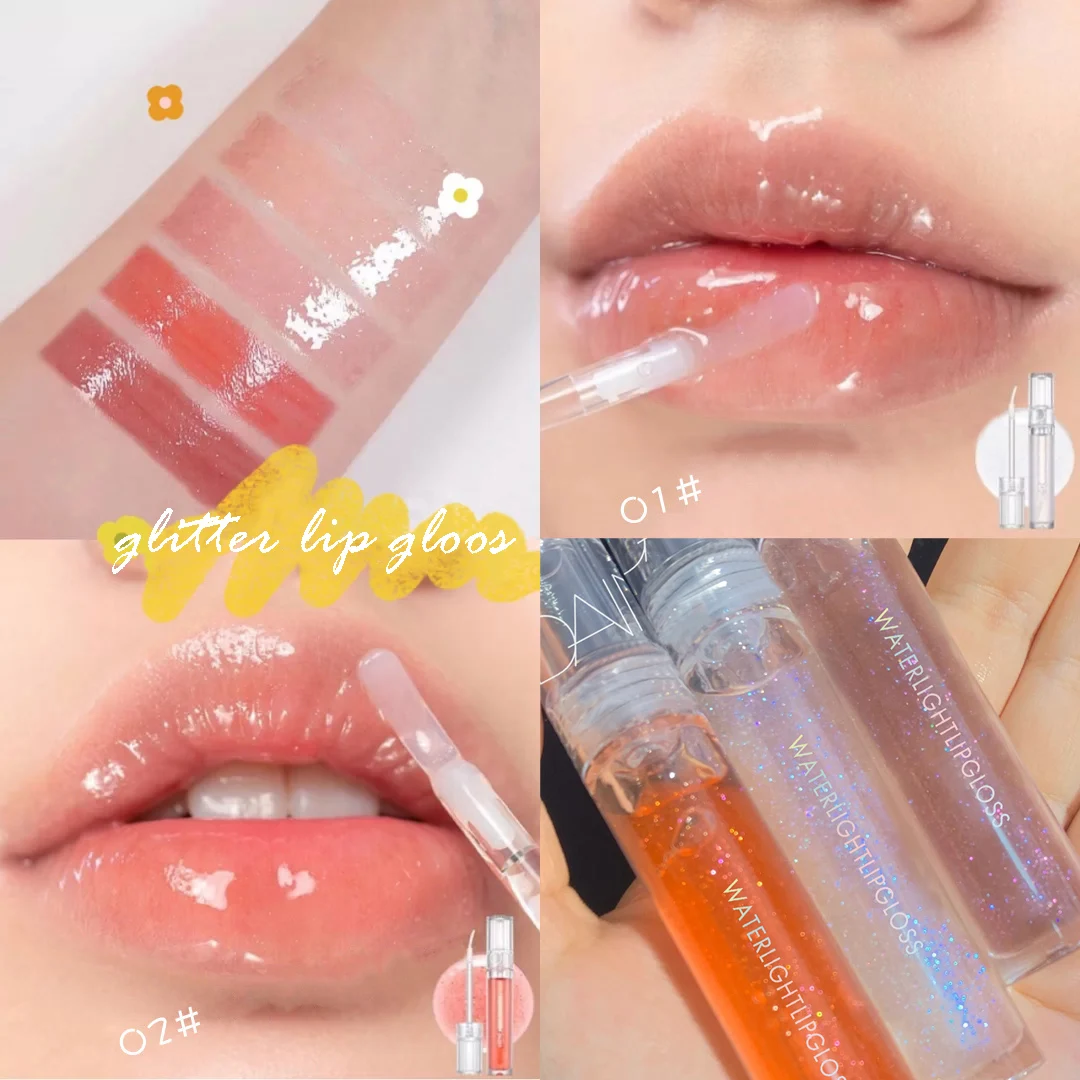 Влажный кристалл желе блеск для губ Блестящий Прозрачный минеральное масло