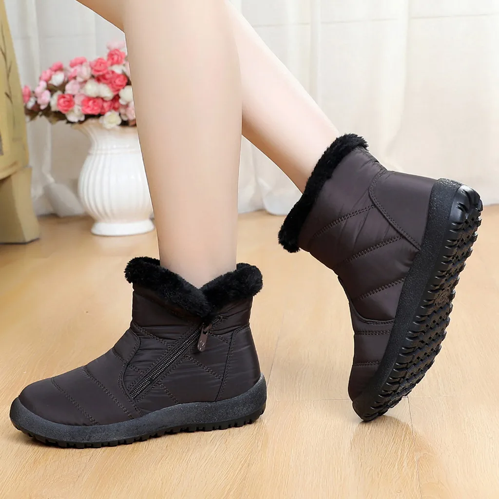 

Women Boots 2019 autumn & winter Women's Snow Boots Winter Ankle Short Bootie Waterproof Footwear Warm Shoes Mother shoes
