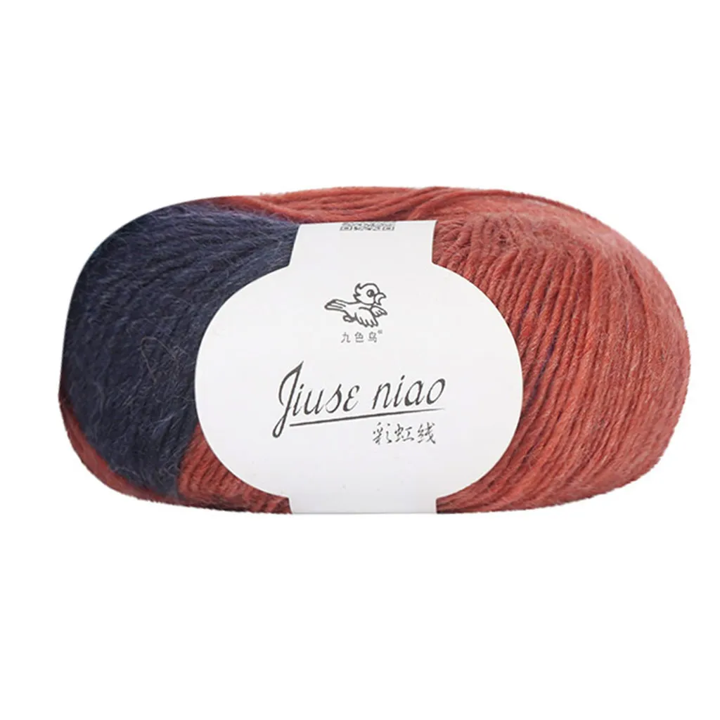 Duan окрашенная Радужная шерстяная линия градиент цвета Diy свитер шапка шарф