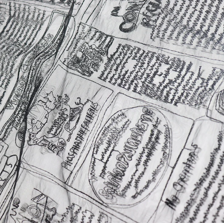 Мягкие буквы газеты вышивка кружевная ткань сексуальная сетчатая для топов