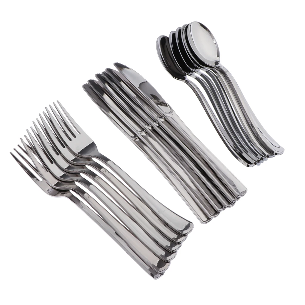 18 Pcs Plastic Cake Spoons Disposable Cutlery Set Fork Spoon Party Tableware Wedding Birthday Decoration Supplies | Дом и сад