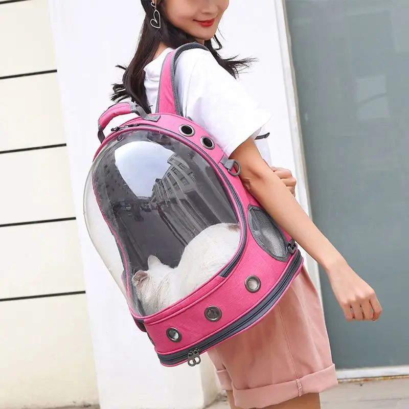 

Pet Dog Cat Astronaut Backpack Transparent Space Capsule Breathable Outdoor Carrier Bag for Travel Hiking Walking