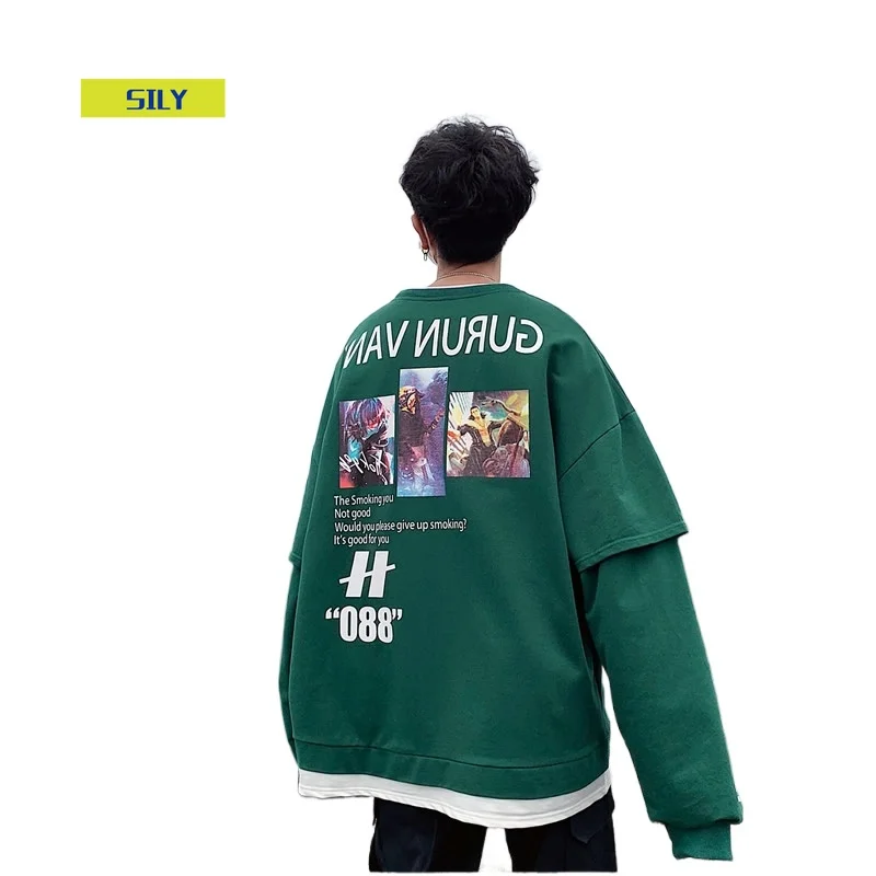 

Hip Hop Letter Print Men Hoodies 2020 Autumn Loose Male Hooded Sweatshirts Men's Street-style Sweatshirt Tops 5XL