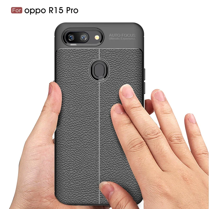 Роскошный ТПУ чехол UPaitou для OPPO R15 Pro с текстурой кожи силиконовый телефона