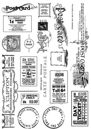 Винтажные билеты и почтовые закладки/прозрачный силиконовый штамп/печать для DIY