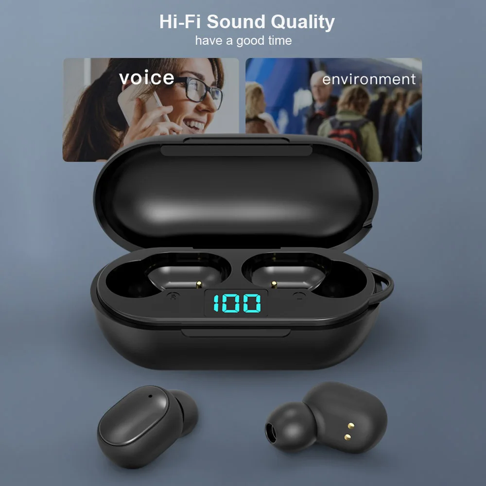 Настоящие беспроводные наушники Bluetooth 5 0 с микрофоном TWS шумоподавлением и