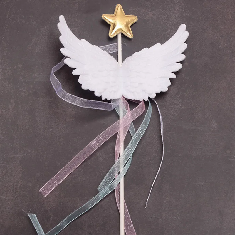 1 шт. Крылья ангела Любовь карты звезда лента трехмерная кисточка торт на день