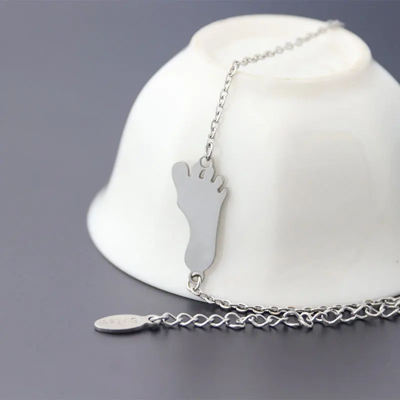 Браслеты дружбы-милый браслет с ножным принтом из нержавеющей стали на заказ