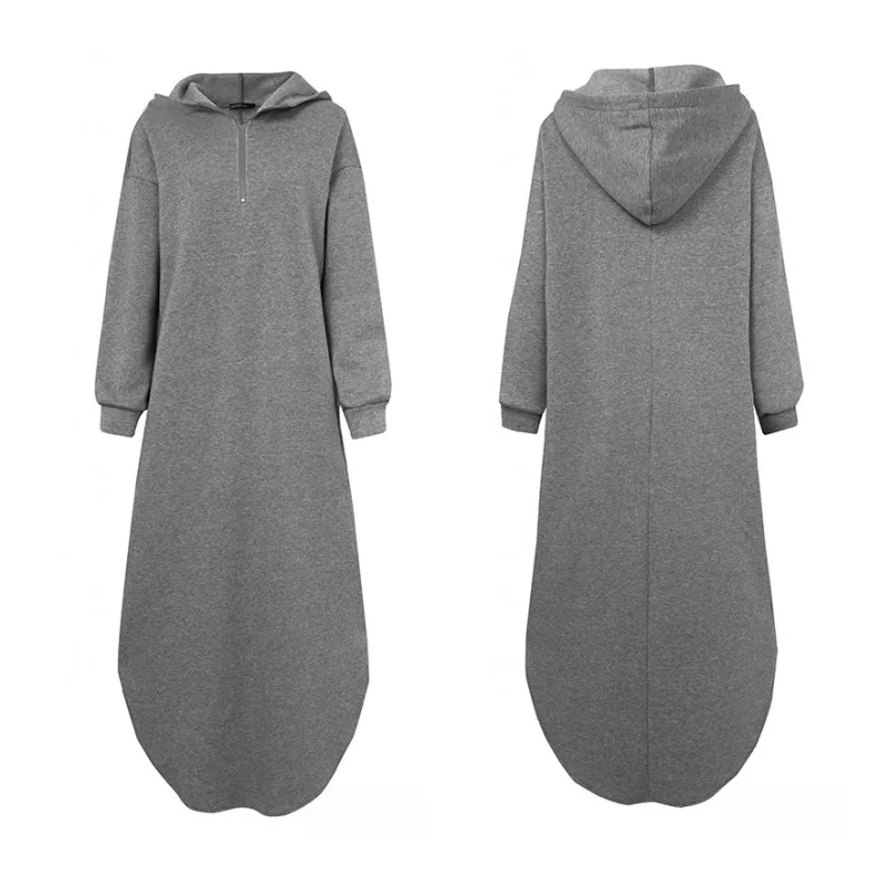 Модное асимметричное платье с капюшоном женские свитшоты 2021 ZANZEA на молнии