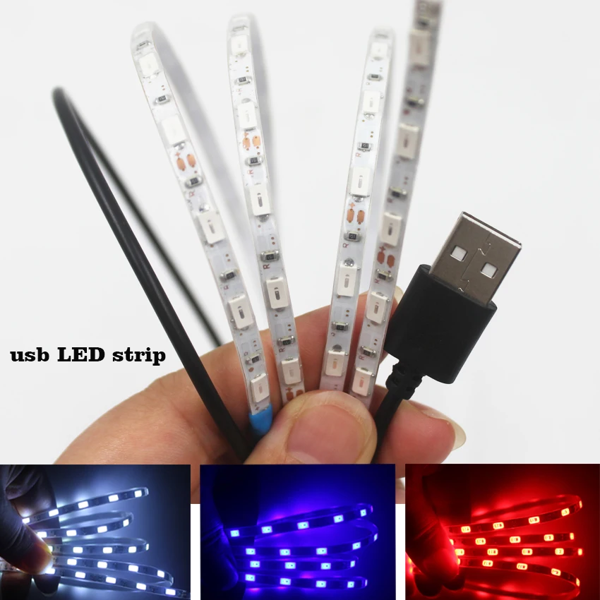 

5630 USB LED Strip Light 1M DC 5V 5730 Lamp Neon Lights Kitchen Flexible Tape Waterproof Diode Ribbon Fita Tira PC TV Background