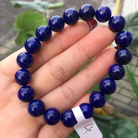 natural lapis lazuli gemstone round beads bracelet 10mm stretch woman men rare beads fashion crystal aaaaa