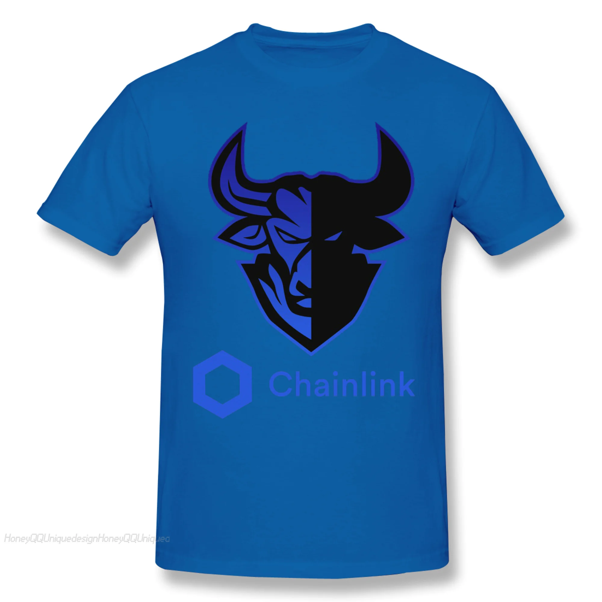 

Crypto Link Coin Print Cotton Shirts Hombre Chainlink Coin Bitcoin Cryptocurrency Men Fashion Streetwear Adult TShirt