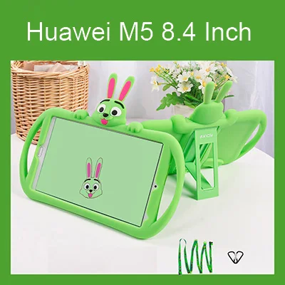 green for M5 8.4 Детский чехол для huawei MediaPad M5 10 10,8 8,0 дюймов силиконовый резиновый чехол для планшета для huawei M5 Lite 10,1 8,4 чехол - Color: green for M5 8.4