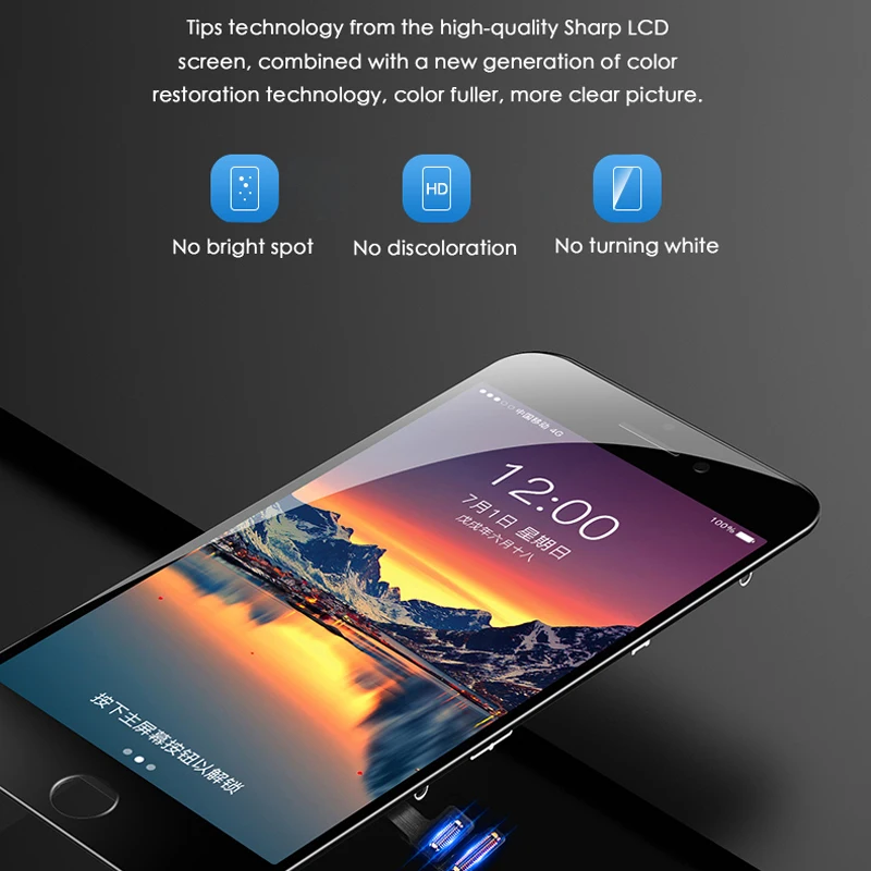 ЖК-экран для iPhone 6 6S 7 8 Plus X 3D сенсорный дигитайзер в сборе сменные ЖК-дисплеи AAA |
