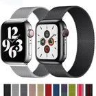 Ремешок для Apple watch band 4440 мм iWatch 4238 мм, металлический браслет из нержавеющей стали с магнитной петлей для iwatch series 4 5 6 se 7 4145 мм