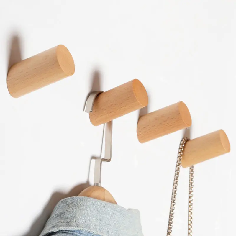 

Nordic Style Hook Housekeeper On Wall Decor,Key Towel Clothes Hooks Home Decoration Accessories For Living Room Wood Hooks
