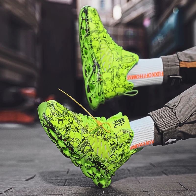 Bjakin/мужские уличные беговые кроссовки в стиле хип-хоп с граффити не сужающиеся