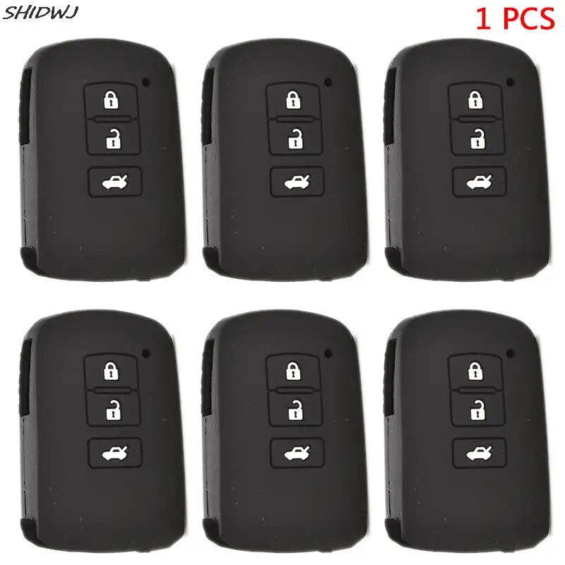 

Silicone Key Fob Protect Cover Case Silicone Case Cover For Toyota Camry Avalon RAV4 Remote Smart Key 3 Button Black Color