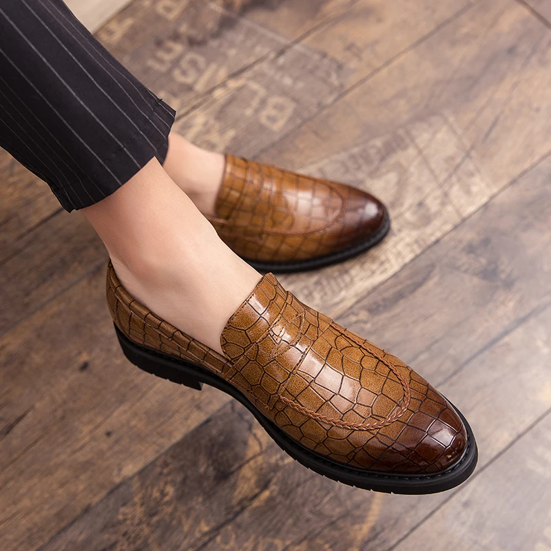 Лоферы мужские кожаные без застежки Мокасины на шнуровке повседневная обувь