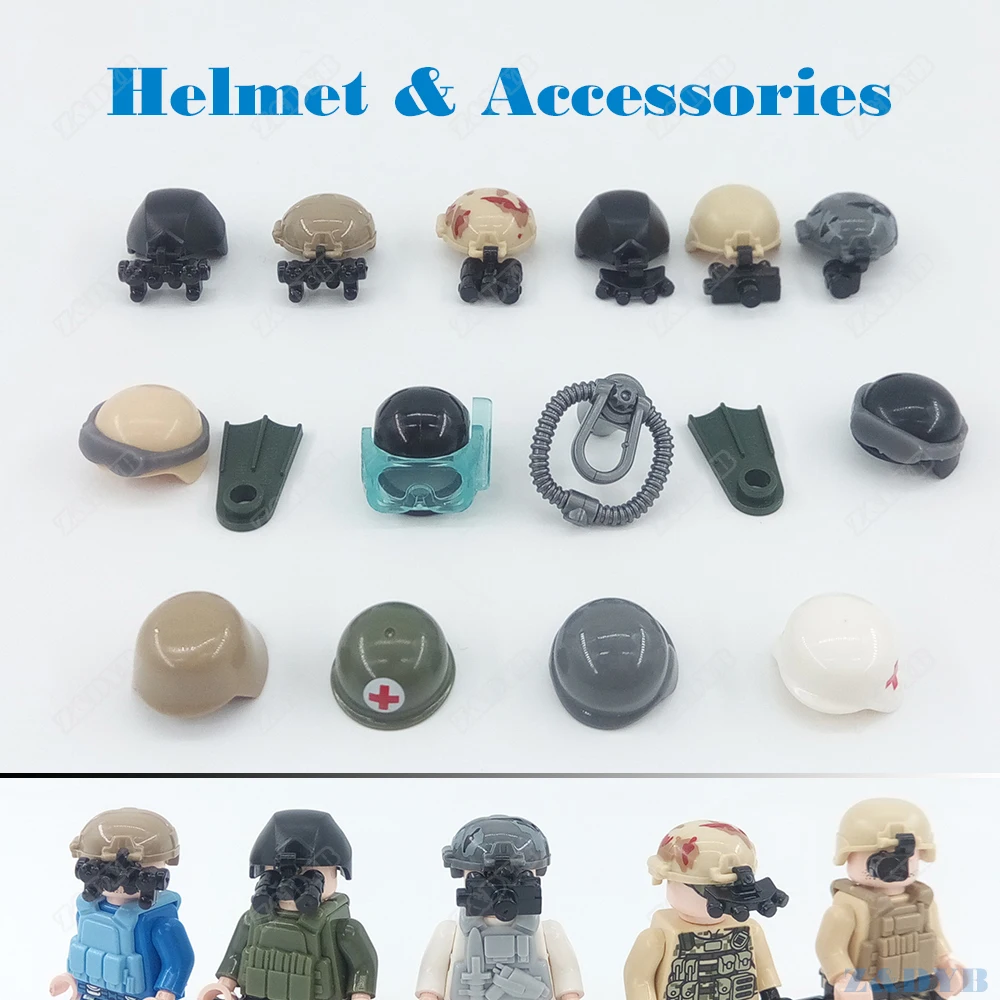 DIY Шлем ночного видения аксессуары MOC часть совместимый мини солдат военный WW2