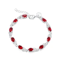 exquisite 925 sterling silver bracelet red zircon woman bracelet high jewelry gift
