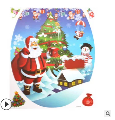 snowman Рождественский липкий коврик для туалета, персональный стикер для туалета, мультяшная Рождественская елка, Санта-Клаус, стикер для туалета, Рождественское украшение для ванной - Цвет: snowman