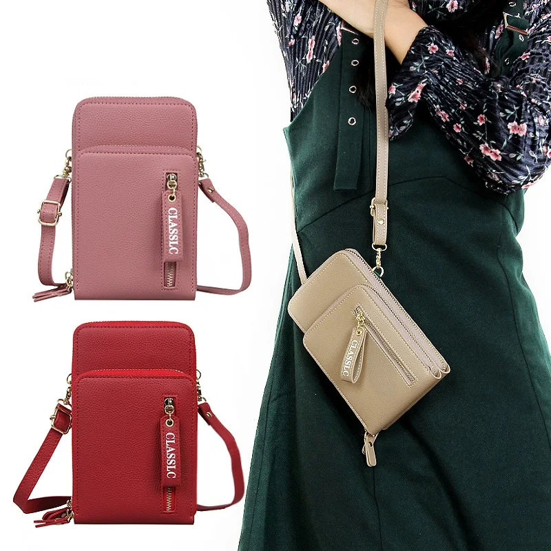 

Luxury Leather Messenger Bags Women Clutch Mini Crossbody Shoulder Bag Female Large Capacity Phone Bag Lady Multifunction Purse