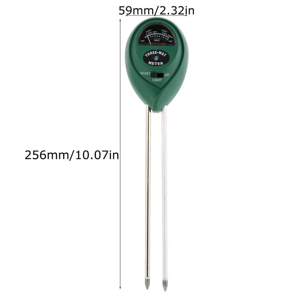 

Soil Tester Point Display 3 In 1 PH Meter Moisture Humidity Sunlight Tester Monitor For Agriculture Plants Flowers