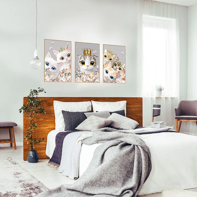 

Princess Photo Frame Kitten Wall Stickers for Kids Room Girls Bedroom Decor Posters Mural Wall Decorations for Living Room PVC