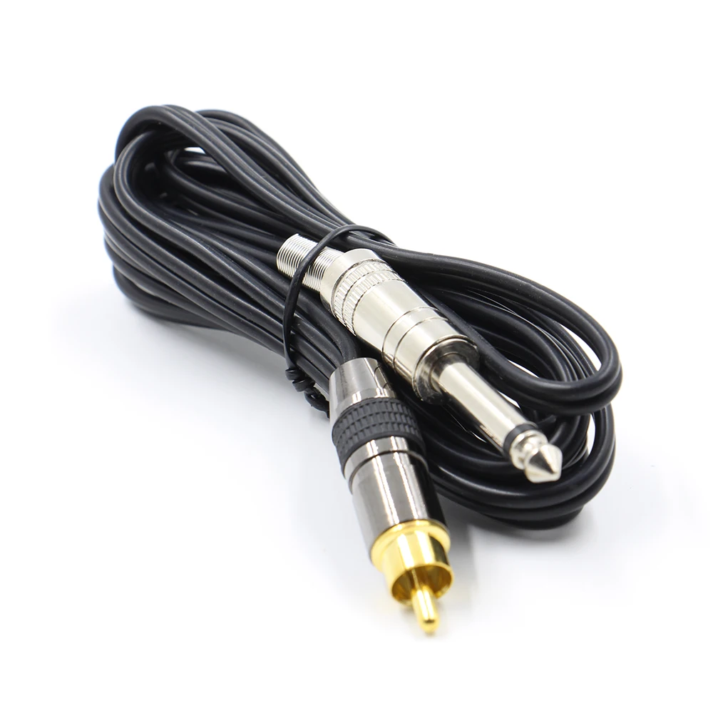 Сумасшедшая Татуировка 6 футов RCA силиконовый зажим шнур черный резиновый силиконовый зажим для татуировки шнур для татуировки