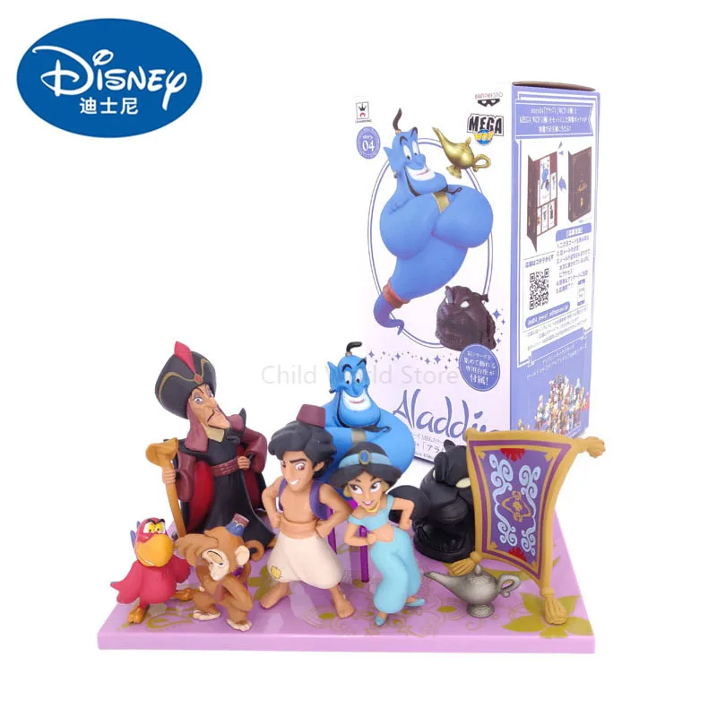 8 шт. игрушки Диснея Аладдин мультфильм принцесса кукла Жасмин Джинн Джафар Аниме