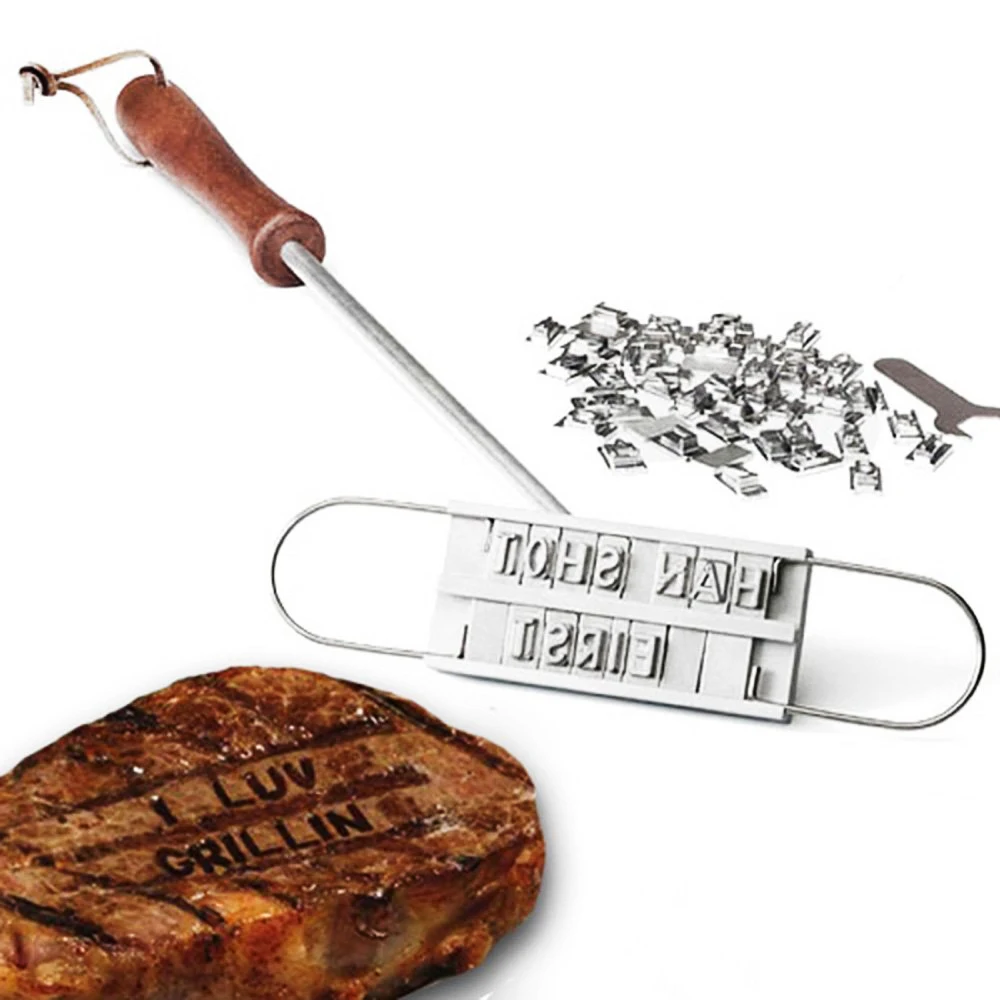 Барбекю Стейк мясо Брендинг железо с 55 сменными буквами Подпись имя маркировка