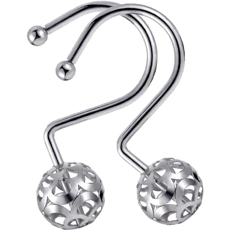 

Shower Curtain Hooks Rings,Set Of24 Decorative Shower Curtain Hooks,Metal Rustproof Shower Rings for Bathroom