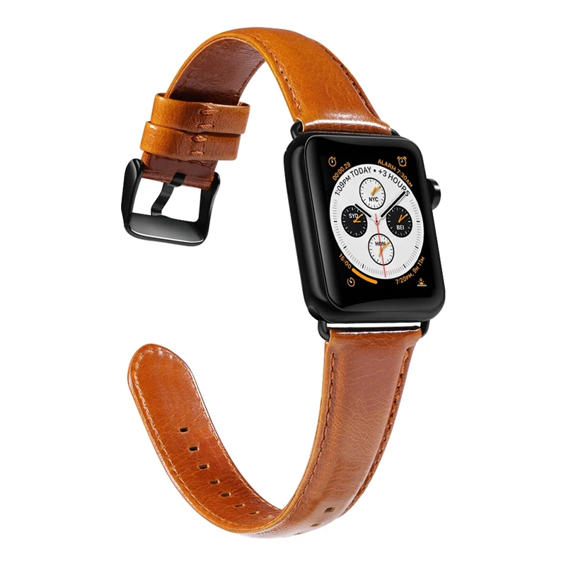 Ремешок кожаный для apple watch series 6/5/4/3/2/1 44 мм 40/42/38 | Наручные часы
