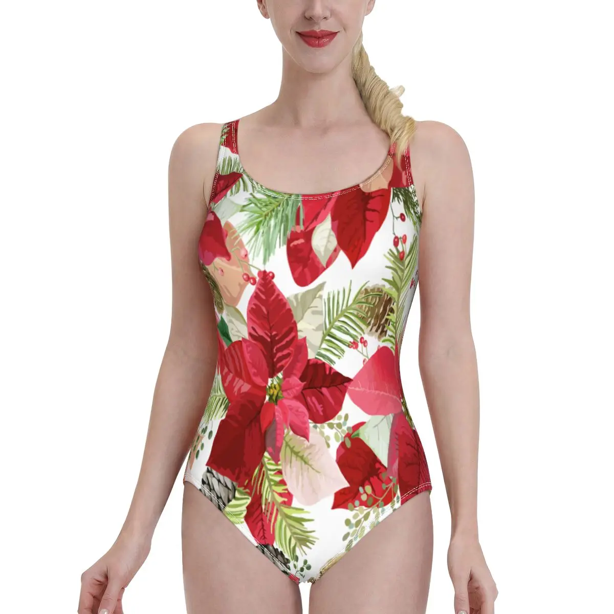 

2021, купальник, Цельный купальник, Женский монокини с открытой спиной, Рождественский зимний купальник, спортивный боди, купальный костюм, ку...