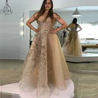aso ebi 2020 arabic gold luxurious evening dress lace beaded prom dresses long a line formal party gowns special occasion wear