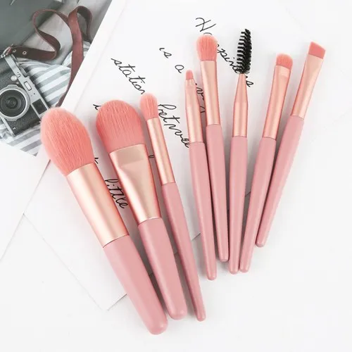 8 шт. розовая Кисть для макияжа деревянная ручка дорожная одежда тональный крем