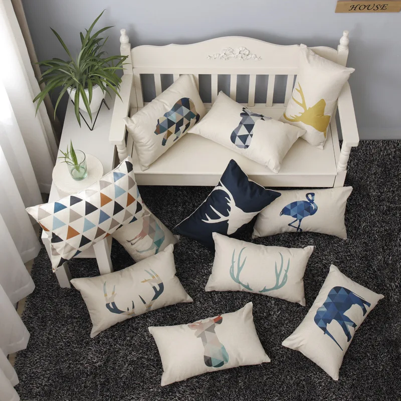

Cushion Cover Throw Pillow Case Geometric Pattern Simplicity Handmade Home Decorative for Sofa Bedroom Car 30*50CM 11.8*20in